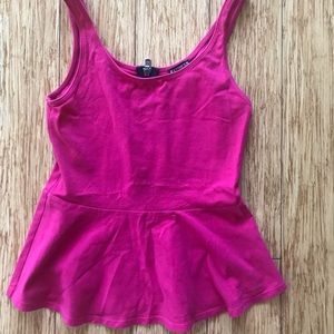 Express bright pink top with zipper back
